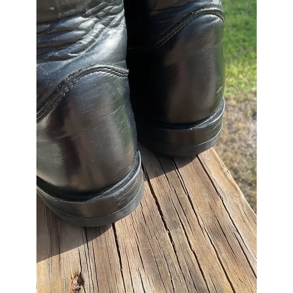 Justin Classic Black Roper Style L-3703 Cowboy Boots Mens Sz 6 1/2C